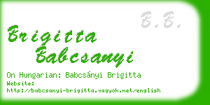 brigitta babcsanyi business card